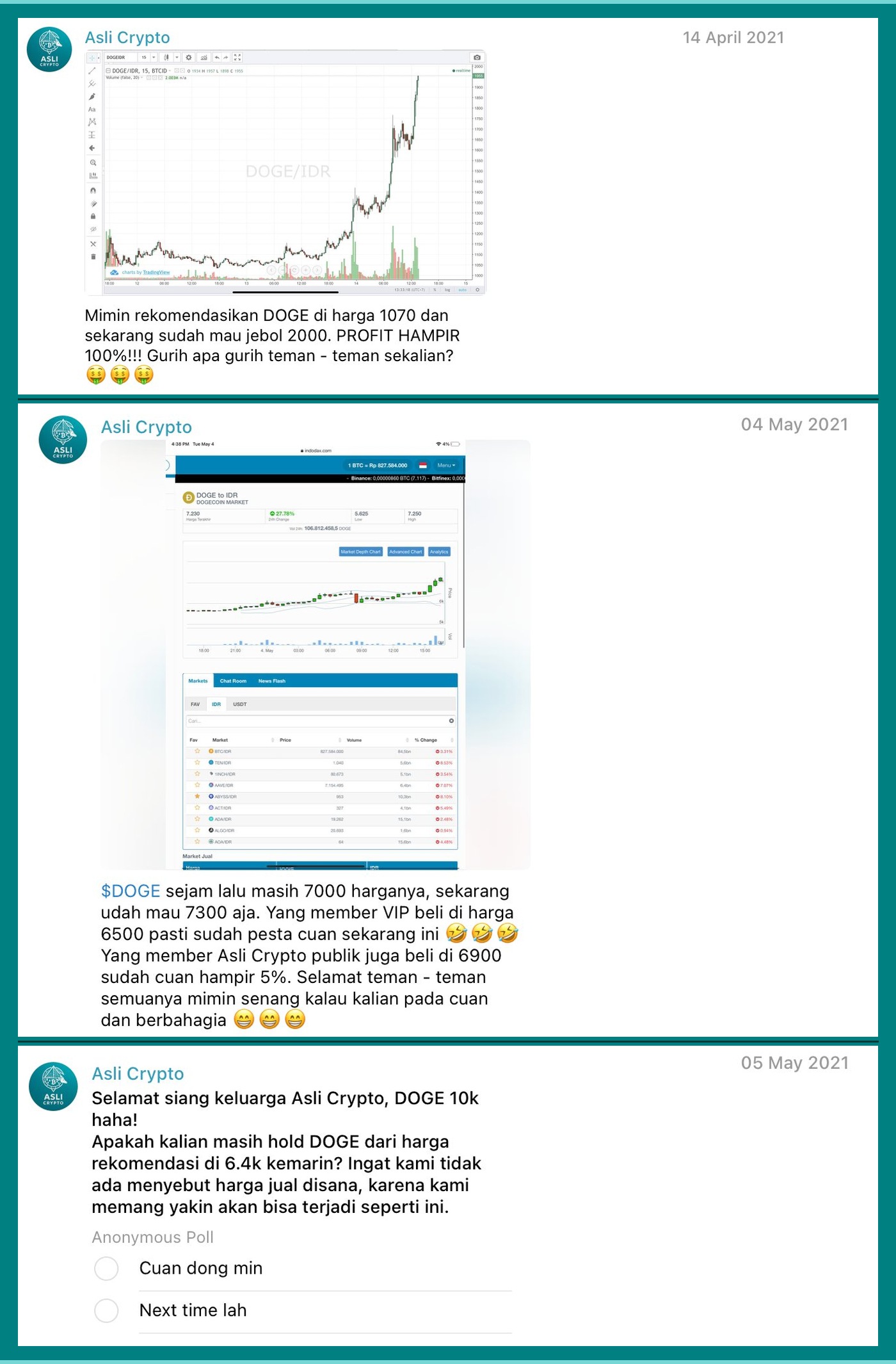 Asli Crypto 2021 Bull Run